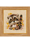 RIOLIS - Little Raccoon 1754, Cross Stitch Kits 5,12" x5,12, Cross Stitch Kits for Beginners & Advanced, Crossstitching Kits Adult, Counted Stitching Kits, Embroidery Kit - style: Little Raccoon 1754