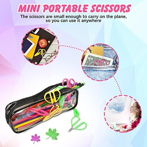 Mixweer 9 Pcs Mini Scissors for Travel Sewing Embroidery, 3 Colors - color: Pink, Green, Yellow