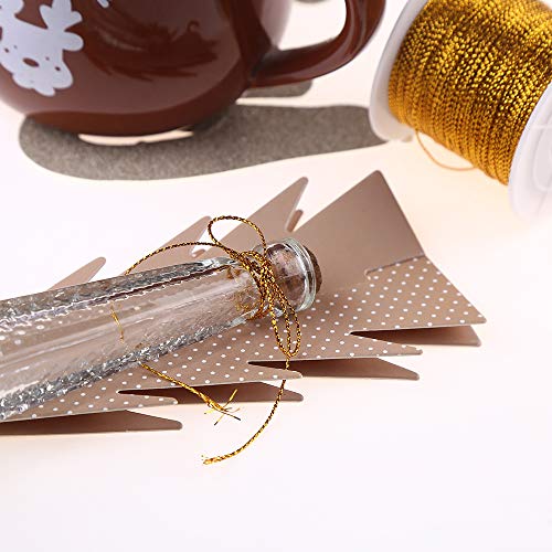 2 Spools 656 Feet Metallic Thread Gold Jewelry Thread Silver Craft String Tinsel String Craft Making Cord - color: Gold and Silver