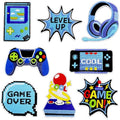 8PCS Video Game Iron On Patches, Blue Gaming Embroidery Appliques - color: Video Game