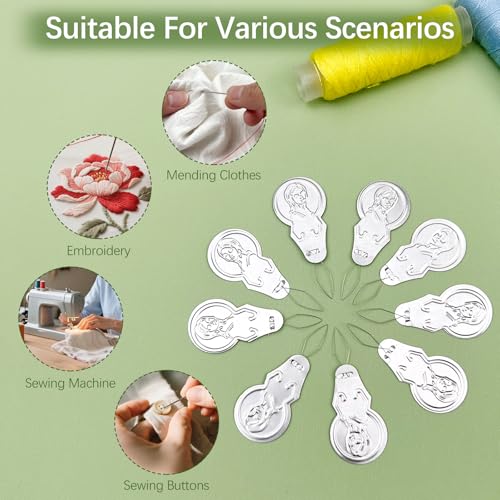 Embroidery Needle Threader Tool – 100 PCS Aluminum & Steel Wire Threaders for Hand Sewing, Cross Stitch, Knitting, Quilting, and Sewing Machines