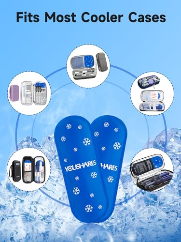 YOUSHARES Mini Ice Packs - Reusable, Thickened & Leak-proof Ice Pack for Insulin & Peptide Cooler Travel Case, TSA Approved Ice Packs Suitable for Most Insulated Medication Travel Bag (4 Packs) - color: Z4_ICE Blue