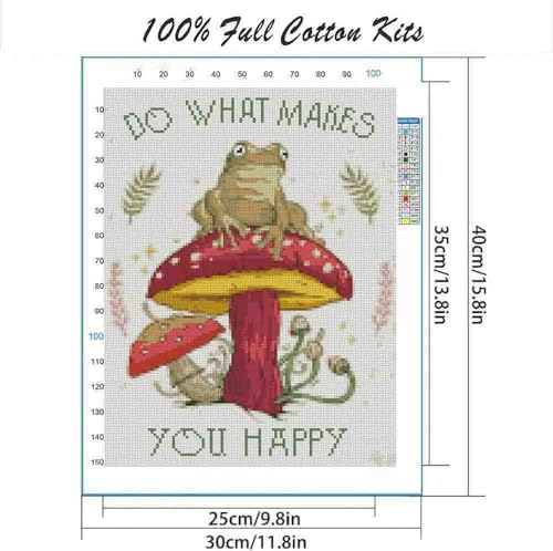 DYAIANGMU Mushroom Stamped Cross Stitch Kit for Adults 15.7x11.8 inches - color: red-64