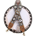 Nefelibata Banjo Strap,2"Wide Double Crazy Horse Leather Jacquard Embroidery Strap Adjustable Replacement,Multi-pattern Strap With Metal Clips - color: A#-retro White Flower