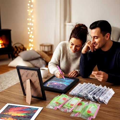 Trandraft 13 Pcs Starry Holiday Small Diamond Art Kits for Adult DIY - style: Scenery