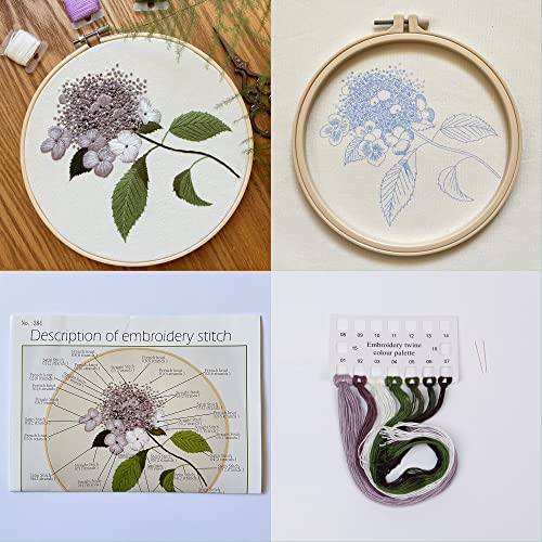 Silentsea 3 Sets of Starter Kits for Embroidery Beginners, Including 3* Embroidery Cloth with Patterns, Hoop, Needle, Manual and Other Manual DIY Tools Needed for Embroidery - color: multicolor