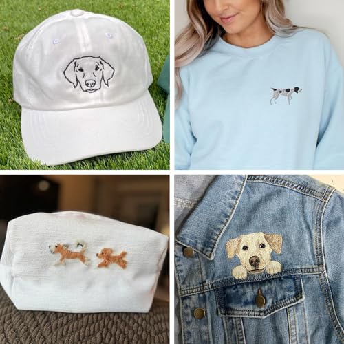 Magibeads 68 Patterns Dog Water Soluble Embroidery Patterns Puppy Paw Print Cartoon Animal Pet Stick and Stitch Transfer Embroidery Paper for Hand Sewing Beginners Starter Adult - color: Dog