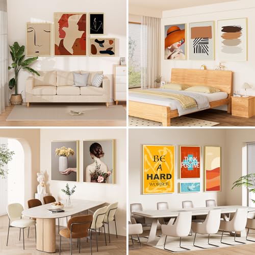 7x12 Aluminum Metal Picture Frame,Tempered Glass Gold Photo Frame 7x12 for Family Photo,Posters,Art,Document to Wall Mount Horizontally or Vertically - size: 7x12