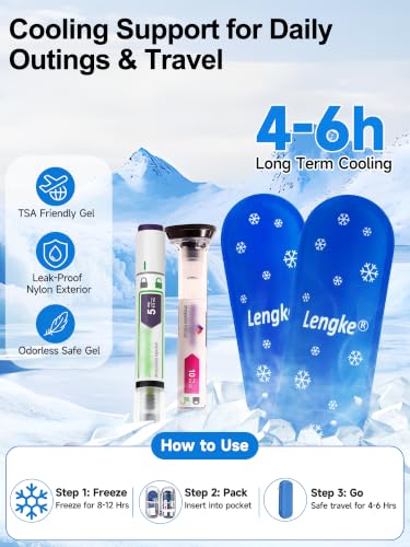 Leng Ke GLP-1 Cooler Travel Case Fits 2 Zepbound, Mounjaro & Insulin Pens - color: H1_blue