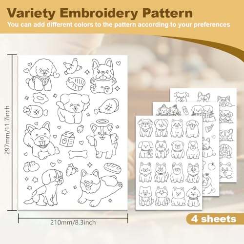 46Pcs Cute Puppy Dog Water Soluble Hand Sewing Stabilizers - style: Dog