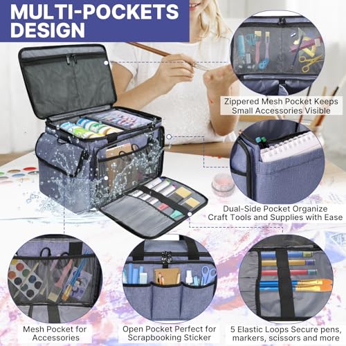 ORKELS Craft Supplies Organizer Bag, Portable Storage Tote