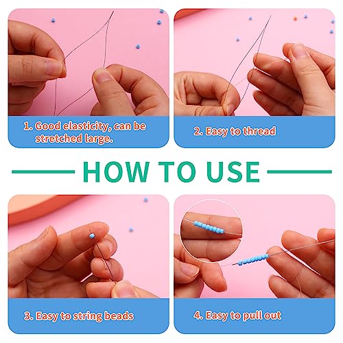 FTEVEN 37PCS Beading Needles, Big Eye Bead Needles for Jewelry Making