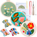 Punch Needle Kit for Adults Beginners - 3 Sets DIY Embroidery Starter Kit - color: 08-flowers A2