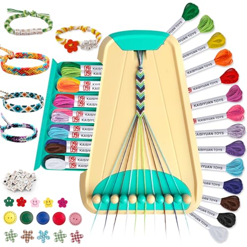 Maynacs Friendship Bracelet Making Kit for Girls 8-12, 28 Pre-Cut Threads - color: Cyan