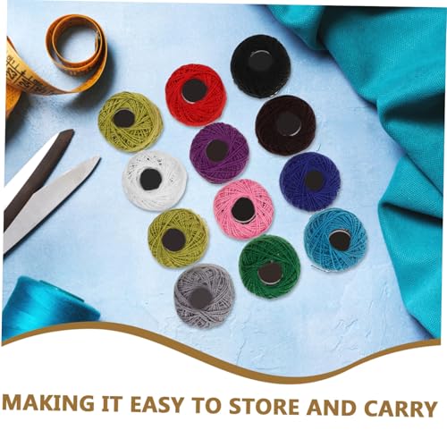 12pcs Embroidery Floss Set Cotton Thread for Cross Stitch and DIY Craft Projects, Colorful Crochet Thread Kit with Soft Sturdy Yarn, Decorative for Sewing and Making