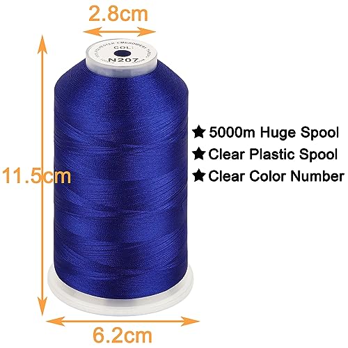 New brothread Huge Spool Embroidery Machine Thread -Blue Fits Janome Color - color: Blue-N207