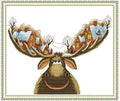 Cross Stitch Stamped Kits 11CT 21X18 inch Holiday Gift Pre-Printed Cross-Stitching Starter Patterns for Beginner Adults, Embroidery Needlepoint Kits Christmas Deer - color: Christmas Deer 21x18 inch