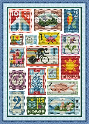 CaptainCrafts Stamped Cross Stitch Kit for Adults Small Stamp Collection - color: Small Stamp Collection, size: Stamped