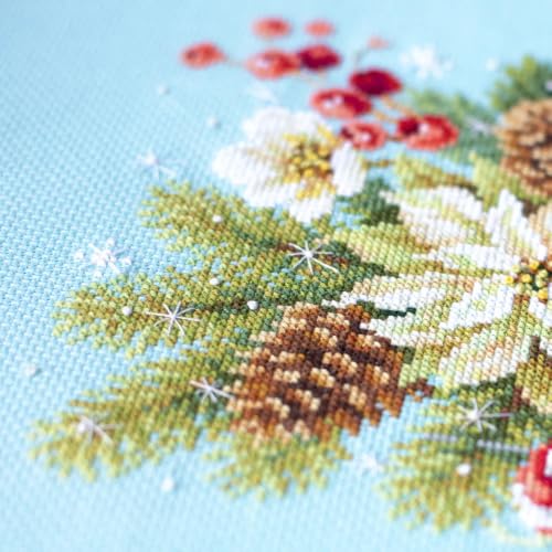 Wizardi Counted Cross-Stitch Kit Merry Christmas! 100-241 Magic Needle. Painted Needle Punch Kits for Adults - color: Merry Christmas!