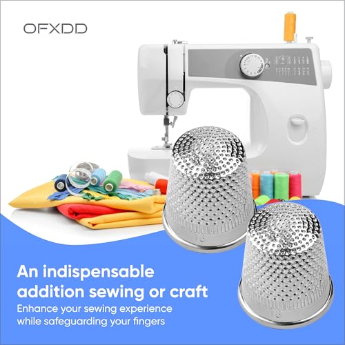Thimbles for Hand Sewing - Metal Sewing Thimbles for Fingers - Thumb Thimbles for Hand Quilting - Stainless Steel Finger Protectors for Sewing, Embroidery & Craft, Sewing Tools