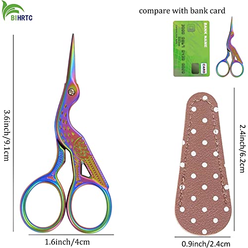 BIHRTC 3.6inch Mini Scissor Bird Crane Embroidery Scissors Stainless Steel - color: Colorful, size: 3.6inch