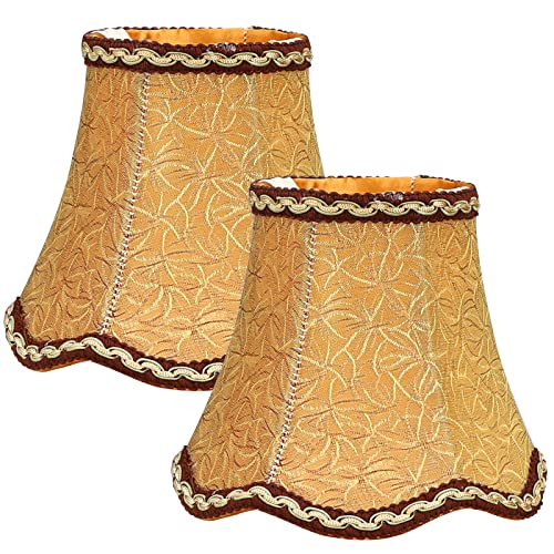 Fuloon Small Clip on Chandelier Lamp Shades, 2 Pack, Coffee - color: Coffee, size: 2 Pack