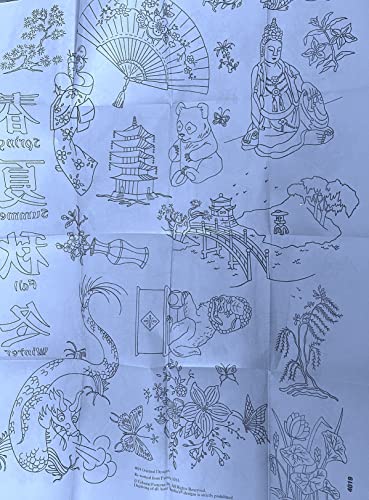 Oriental Designs Aunt Martha's Hot Iron Embroidery Transfer