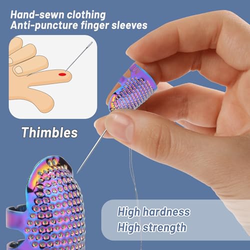 Yizzvb 8 Pcs Sewing Thimbles, 2 Sizes Metal Thimble Sewing Finger Protector - color: Metal Dazzle, size: 8 Pcs