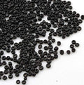 Perlin Glass Seed Beads 3mm 8/0 Round Mini Small Pony Beads 3300pcs for Making Earrings Bracelets Pendants Waist Jewelry DIY Handmade Opaque Color Kit (Black, 2,6 mm ~ 3 mm) - color: Black