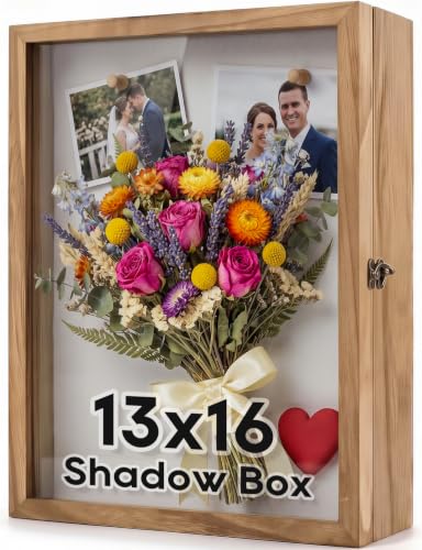 TJ.MOREE Large Shadow Box 13x16 Display Case Wood Picture Frame Carbonized - color: Carbonized, size: 13x16