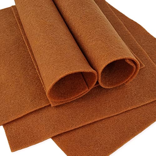 Jtnohx Soft Felt Fabric Flexible Craft Felt Sheets Light Brown 6" 20Pcs - color: Light Brown