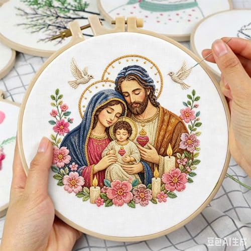 niurenmaoyi Jesus Embroidery Kit for Beginner,Cross Stitch Kit for Adult - color: Embroidery Kits-0621-04