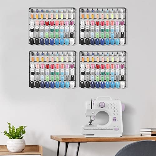 YBING Thread Holder Wall 54 Spools Sewing Thread Rack 4 Pack, Black - color: black