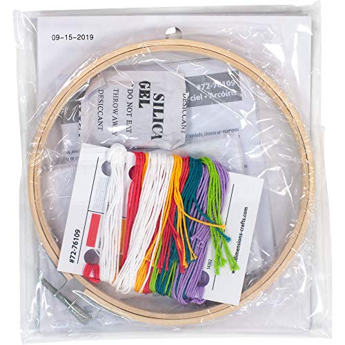 Dimensions 72-76109 Rainbow Needlepoint Embroidery Kit with 6'' Bamboo Hoop - color: Rainbow