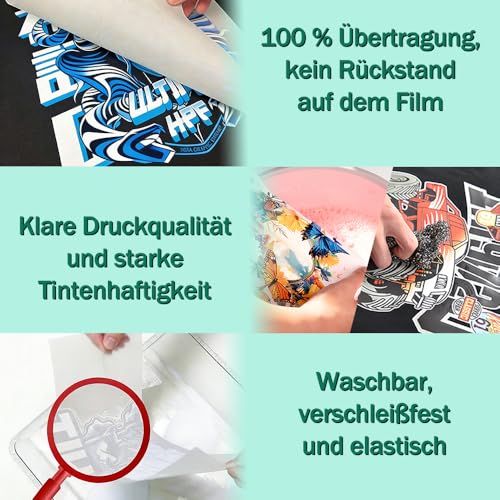20 Sheets A3 DTF Transfer Film (11.7"x16.5") - Double-Sided Matte - size: 11.7 x 16.5 in 20 sheets