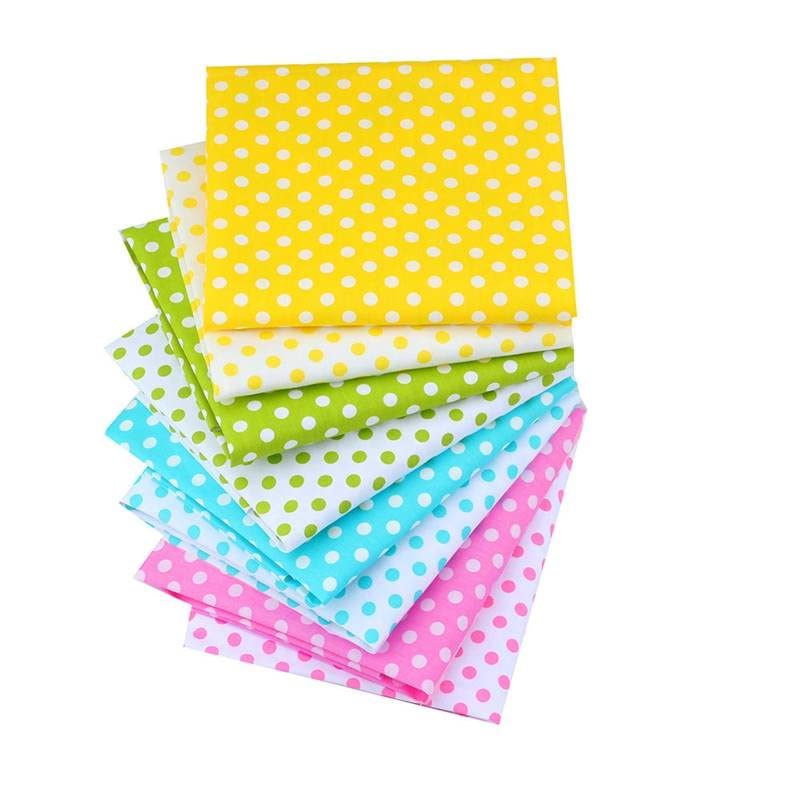 AMORNPHAN Multicolors Polka Dots Series Printed 100% Cotton Quilting Bundles Fabric for Patchwork Needlework DIY Handmade Sewing Crafting Precut Face Mask 16x20 Inches Set of 8 Pieces (Polka Dot) - color: Polka Dot