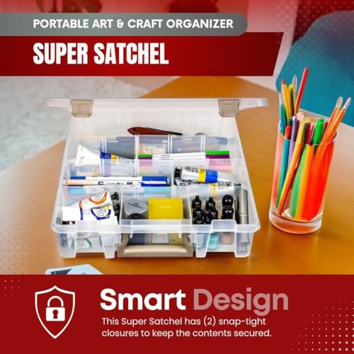 ArtBin Super Satchel Craft Organizer with Removable Dividers, Clear