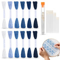 Zeyune 12 Pcs Sashiko Thread Kit with Needles, Blue, 100% Cotton 20m Each - color: Blue