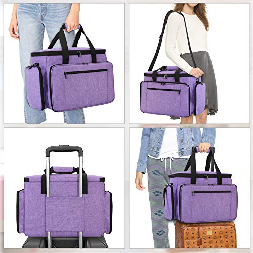 LUXJA Sewing Machine Case with Removable Padding Pad, Purple - color: Purple, style: Sewing Machine Bag