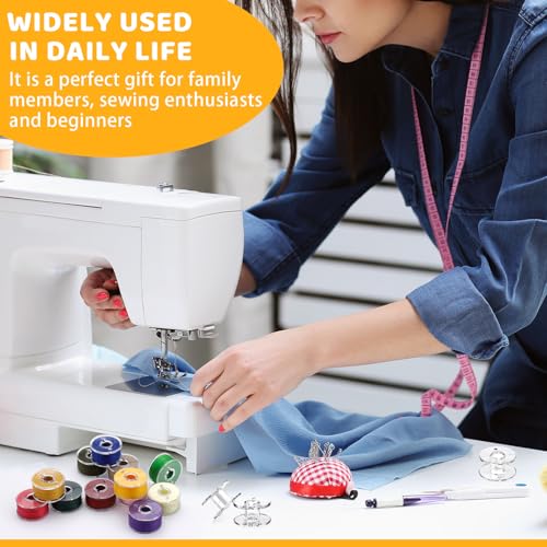 LOKUNN 25 Pcs Bobbins for Sewing Machine Plastic Bobbins for Sewing - size: 25 Pcs