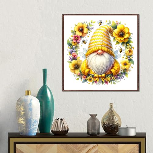 Gnome Flowers Stamped Cross Stitch Kits - Counted Cross Stitch Kits for Beginners Adults Needlepoint Cross-Stitch Patterns Dimensions Needlecrafts Embroidery Kits Arts and - color: Cross Stitch-0331-5