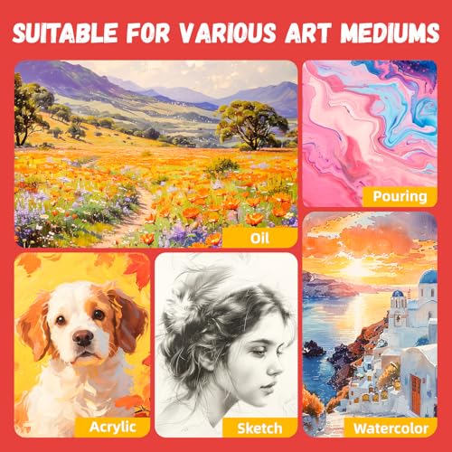 Simetufy 18x24inch 12Pcs Large Flat Canvas Boards Panels for Painting - size: 18"x24"