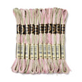 10 Skeins Khaki Pink 0.5mm 6-Ply Polyester Embroidery Floss Cross Stitch Threads Segment Dyed Gradient for DIY Craft Hand Sewing Knitting DIY Crafts Jewelry Making 8.75 Yards(8m)/Skein - color: Khaki Pink