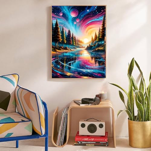 Lzyueyuan Landscape Stamped Cross Stitch Kits for Beginners,Needlepoint Counted Cross Stitch Kits for Adults,Easy Prestamped Pattern Needlepoint Kit Crafts for Home Decor Gifts11.8X15.7in - color: Cross Stitch-0125-2