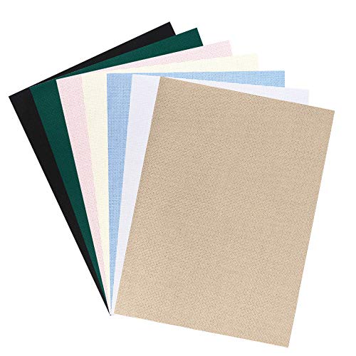 Aida Cloth 14 Count Cross Stitch Fabric Multi Colored 12×18inch 7Pcs