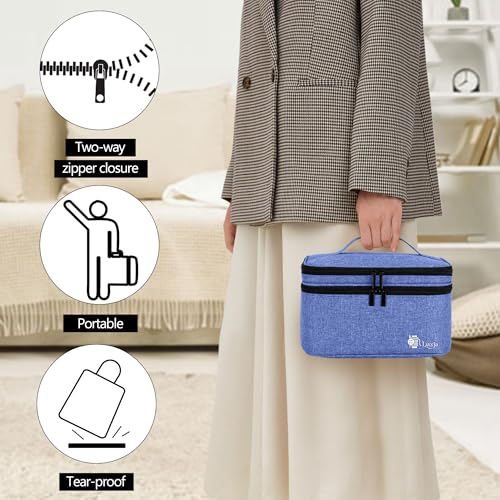 Luxja Double-Layer Large Sewing Organizer, Dark Blue - color: Dark Blue, size: Large