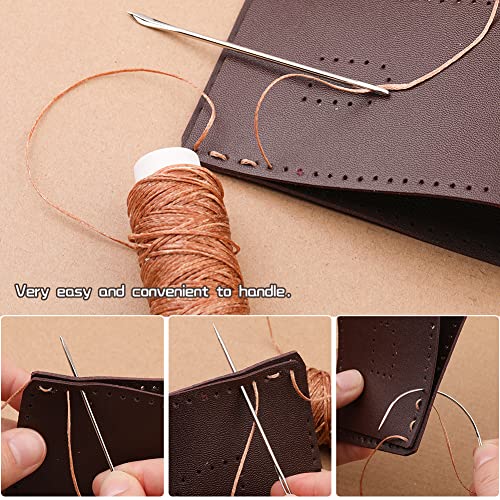 Ftyiwu Waxed Thread, Upholstery Needle and Thread 32 Yards Dark Khaki - color: Dark Khaki, size: 32Yard