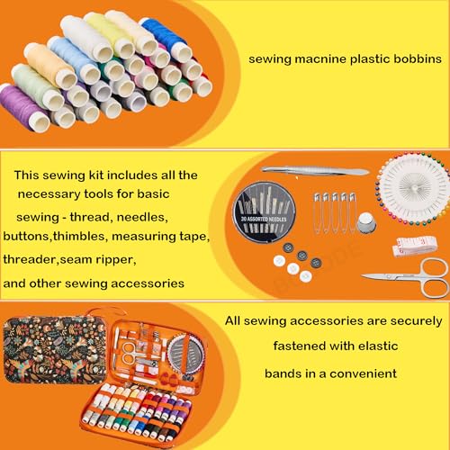 130 PCS Printing Travel Sewing Kit with Sewing Supplies Accessory - color: 130PCS-FH