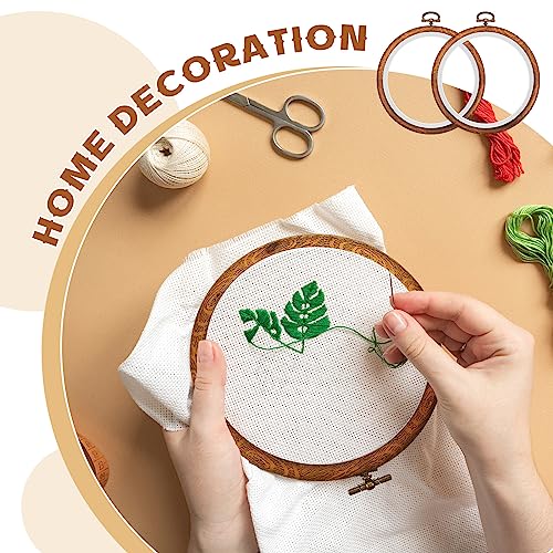 Pinkunn 8 Pcs Embroidery Hoops with 30 Needles, Plastic Frames 4 Shapes