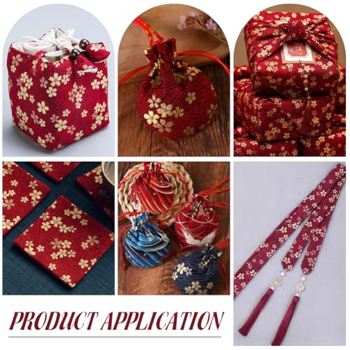 MAYJOYDIY 1 Yard 59 Inch Gold Cherry Blossoms Prints Cotton Fabric Japanese Sakura Quilting Bundles Bronzing Style for Sewing DIY Dresses Half Skirt Shirts Handicrafts - color: Gold